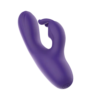 A0158, stimulateur double moteur — vue de face, corps silicone et ajour central